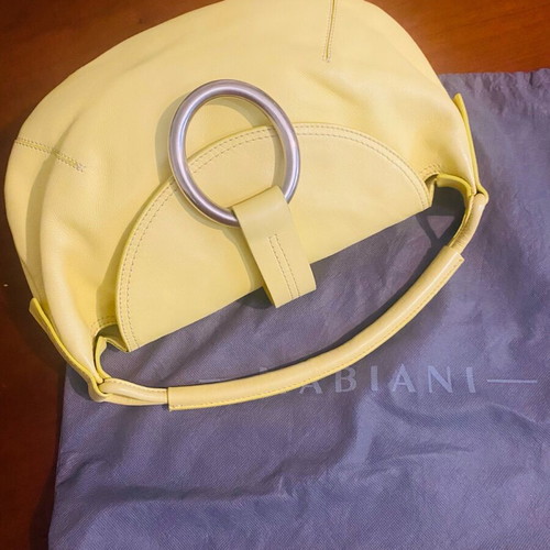 Andrea Mabiani leather bag like new, lemon color, croissant shape