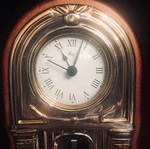 Pendulum table clock used, wood and 925 silver