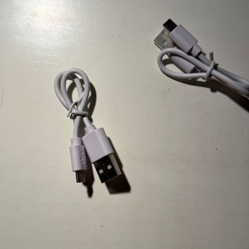 Set of 2 short white USB to Micro-USB charging cables new