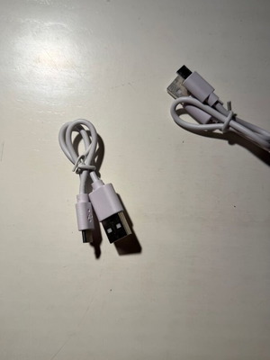 Set of 2 short white USB to Micro-USB charging cables new