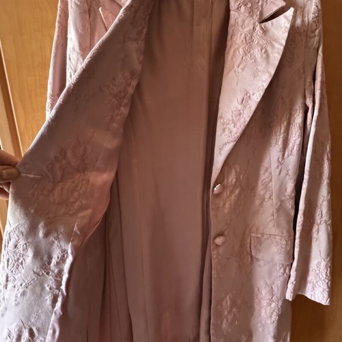Pink jacket coat with embossed floral pattern like new