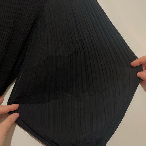 Zara women's blouse with pleated sleeves, size Small, like new, black