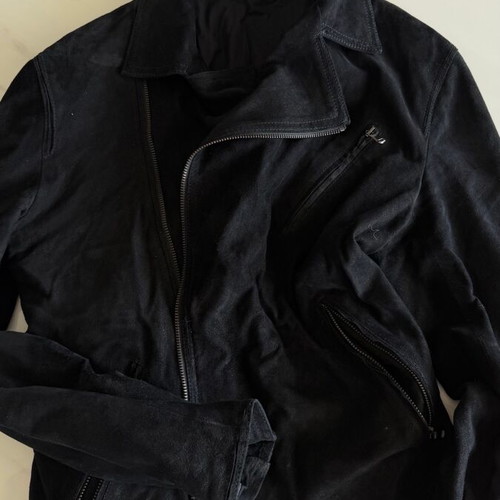 Now How black suede leather oversized L like new