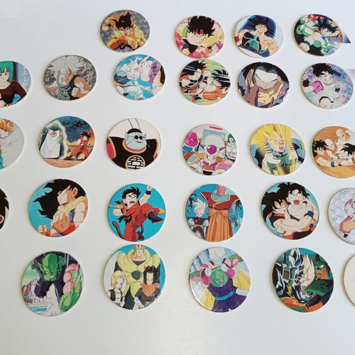 Dragon Ball caps lot 28 pcs 1989 used with 7 free stickers