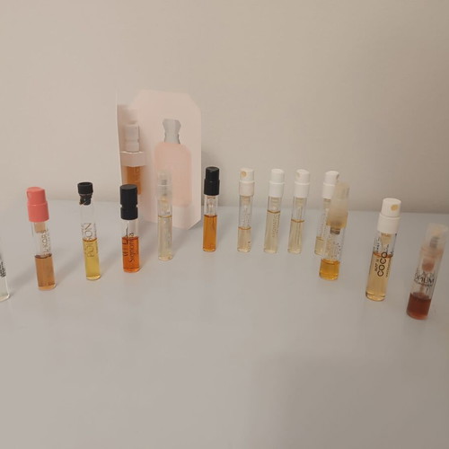 Perfume samples used, authentic tester set with box