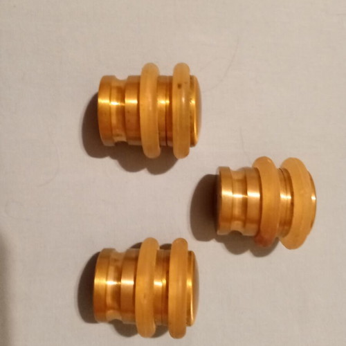3 brass door stops with rubber rings