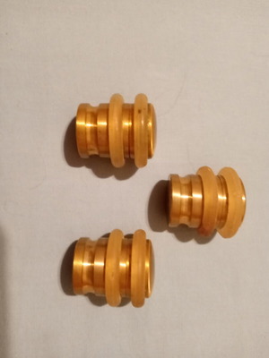 3 brass door stops with rubber rings
