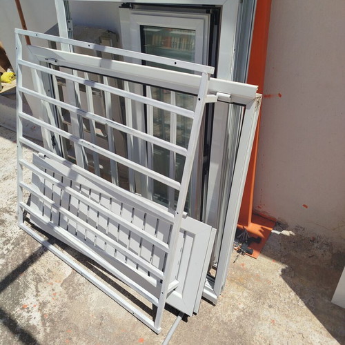 Aluminum balcony doors and windows with shutters used, set of 6