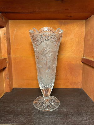 Crystal carved old vase like new
