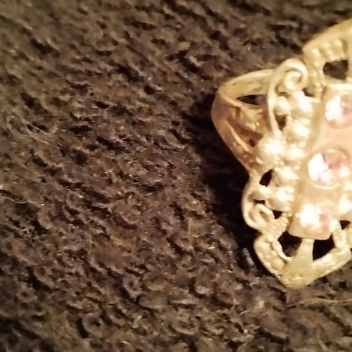 Vintage ring 19.4mm used, pink and silver