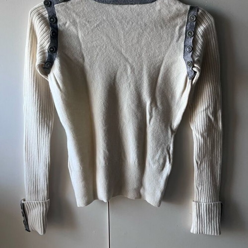 Stefanel wool sweater S/M white-gray like new