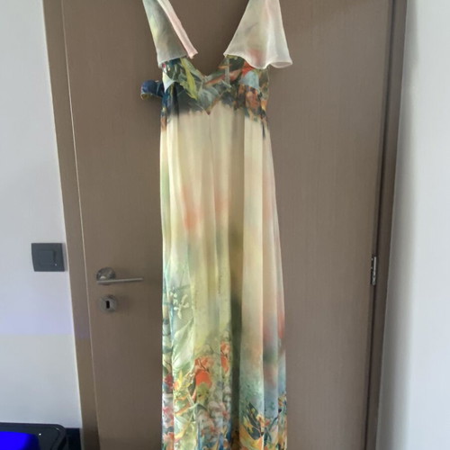 Maxi dress with tie, like new, colorful, Milk and Honey