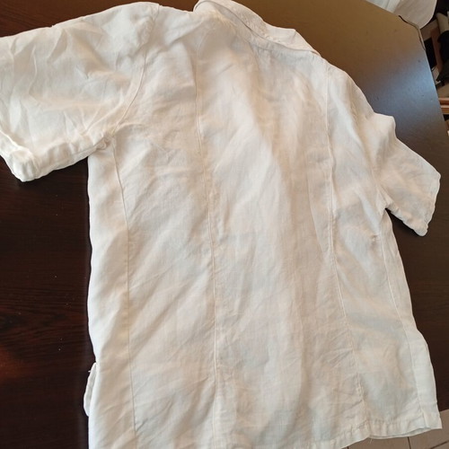 Linen jacket white hand made XL like new