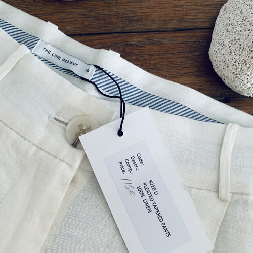 High-waisted linen pants The Line Project new, ecru, size XS