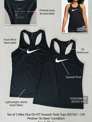 Nike One Dri-FIT Swoosh women's tank tops like new, size S, black