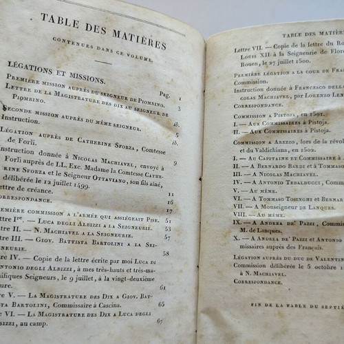 Machiavelli book "Oeuvres Completes De Machiavel" used, Paris 1824