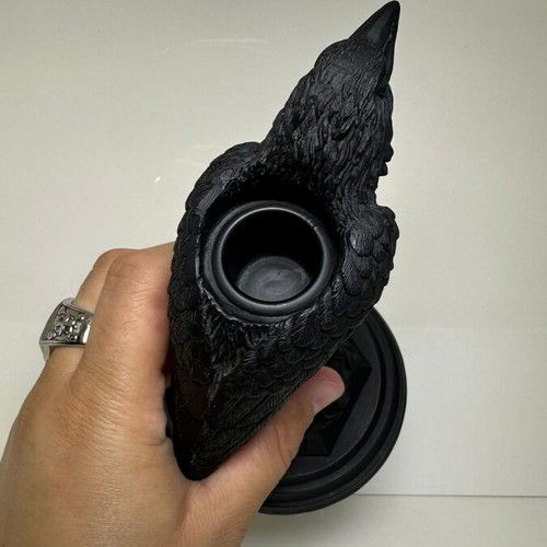Alchemy Gothic candle holder, black resin, 17cm