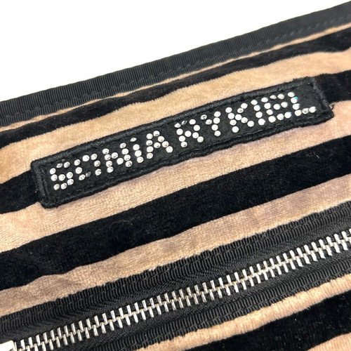 Sonia Rykiel striped crossbody bag used, black and beige fabric