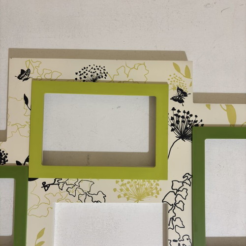 Wooden hanging photo frame with 4 slots, used