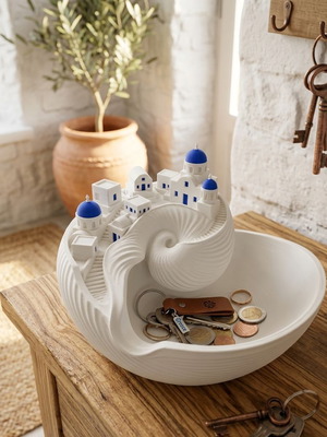 3D Printed Santorini Bowl new, decorative shell for keys and jewelry