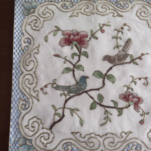 Handmade Embroidered Decorative Silk Table Linen 46x46 cm
