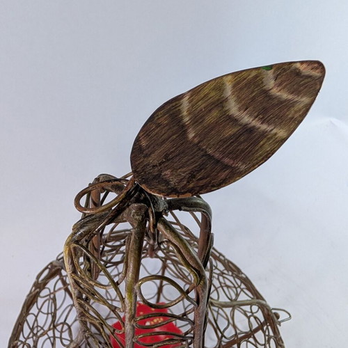 Decorative metal pumpkin used 33cm with candle