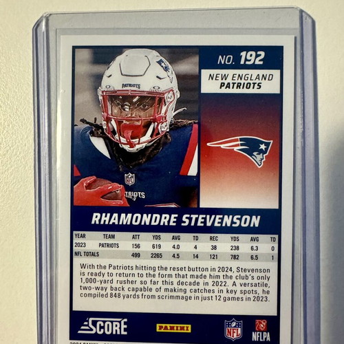 2024 Score Football Rhamondre Stevenson New England Patriots #192 007/100 new