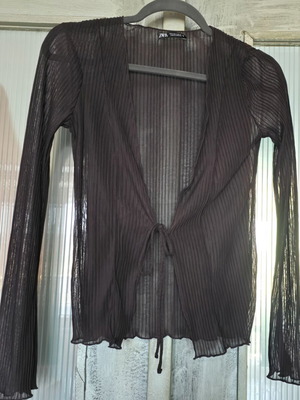 Zara women's top like new, sheer dark chocolate color, size S