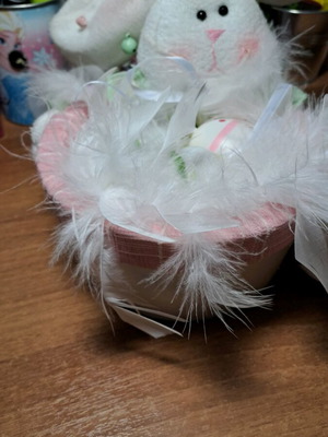 Easter basket like new with decorative fake eggs