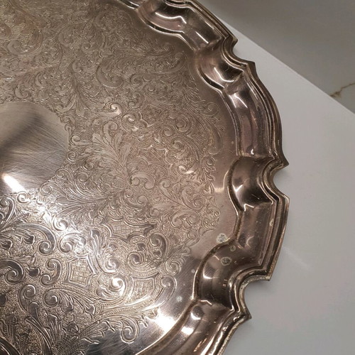 Vintage silver-plated tray used