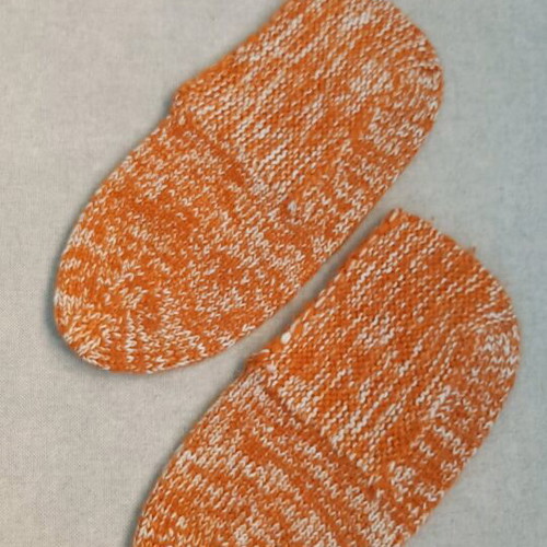 Handmade Pontian terlikia socks made to order, beige and orange
