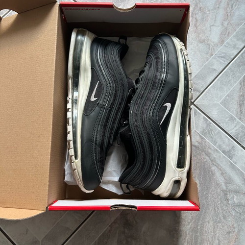 Nike Air Max 97 black athletic shoes in like new condition, size 46
