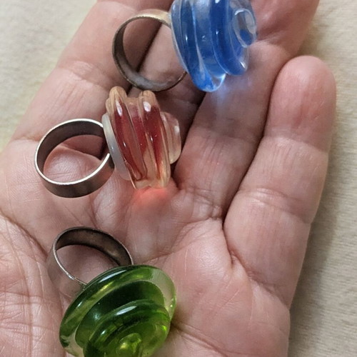 Summer rings like new, adjustable, set of three