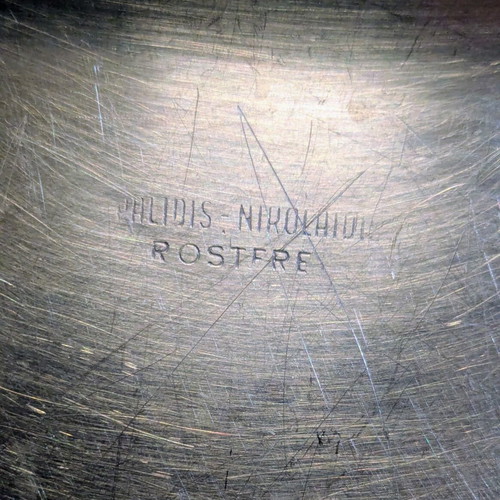 Two used stainless steel oval trays 40x22 cm