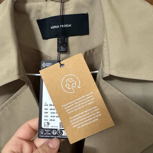 Trench coat new beige, size M oversize