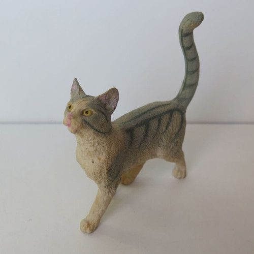 AAA Cat Figurine "White - Grey Cat" like new