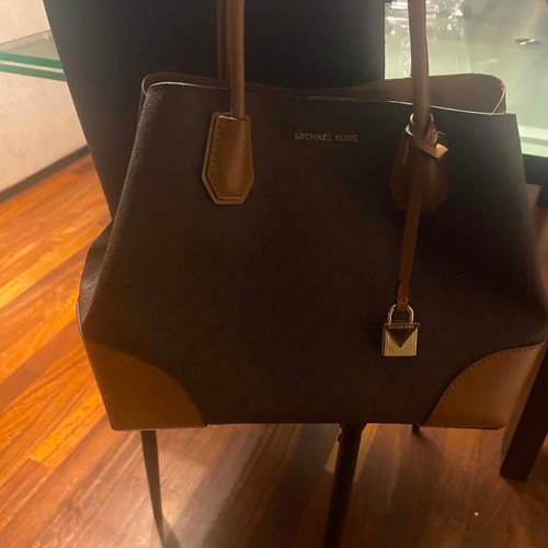 Michael Kors Mercer Gallery brown canvas tote bag