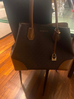 Michael Kors Mercer Gallery brown canvas tote bag