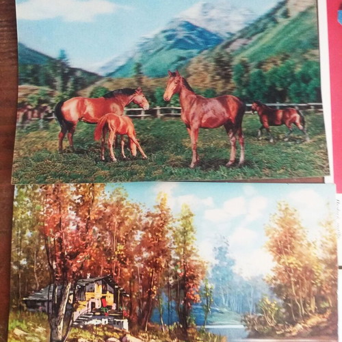 Collectible postcards and cards like new, set of 16 pieces