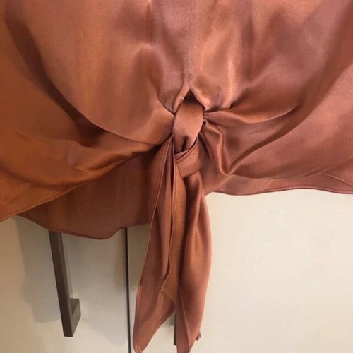 Massimo Dutti women's long-sleeve tunic satin pink coral size M like new