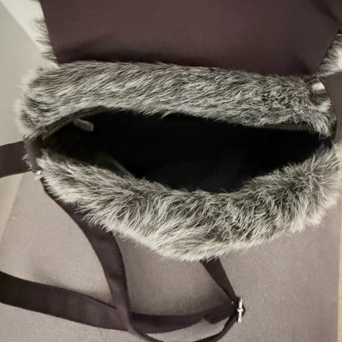 Zara gray furry crossbody bag like new