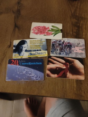 German phone cards used, set of 5