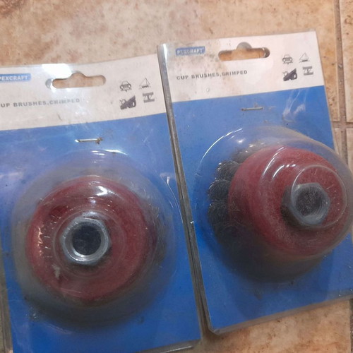 Cup wire brushes new, set of 2 pieces