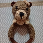 Handmade knitted bear rattle new