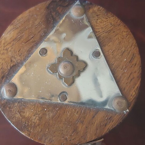 Wooden box with brass decorations like new