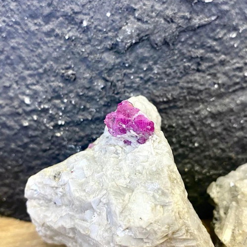 Natural rare raw ruby specimen in feldspar new