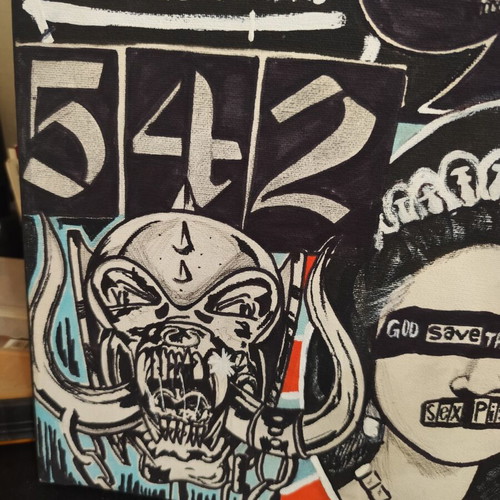 Painting with famous rock and metal bands, like new