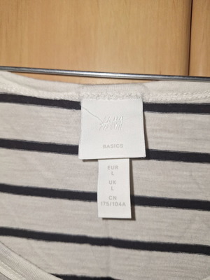 H&M striped dress like new, size L, white and blue