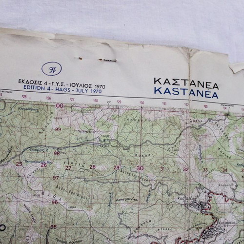 Kastanea Map 1970 Military Geographic Service used
