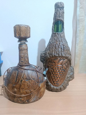 Vintage Arbra decorative bottles used, retro style